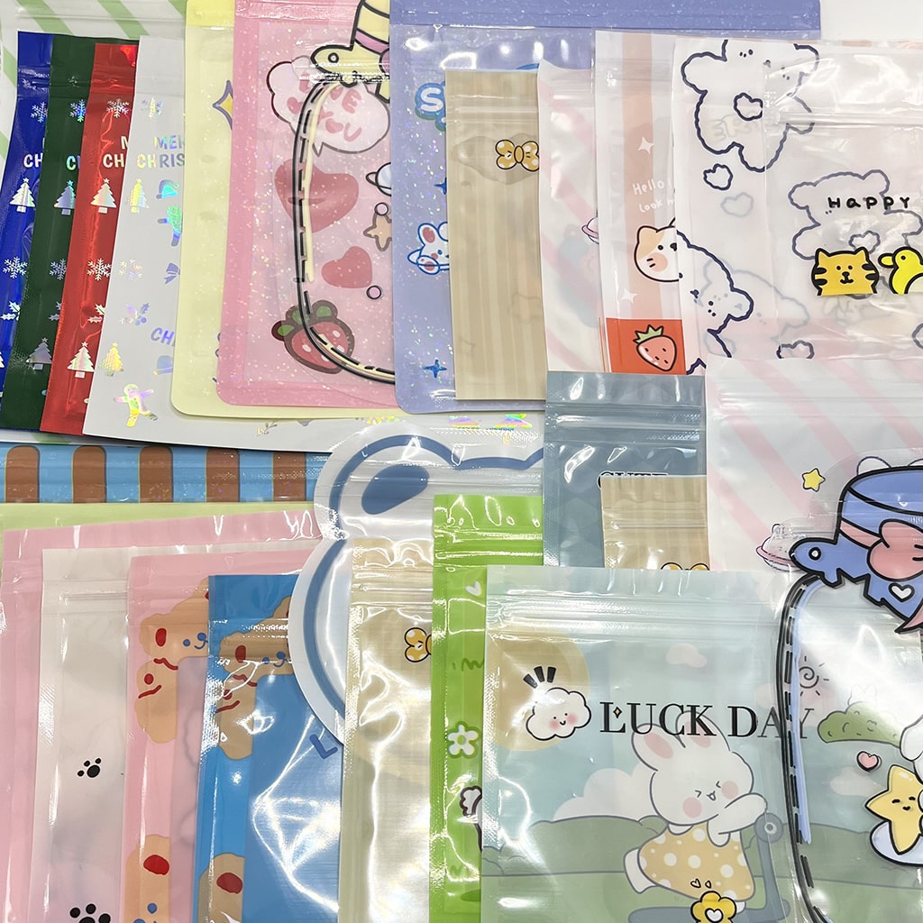 Bead Bag with Ziplock Seal, Gift Bag Slide Zip Lock Bags, Cute Packaging Bag for Beads