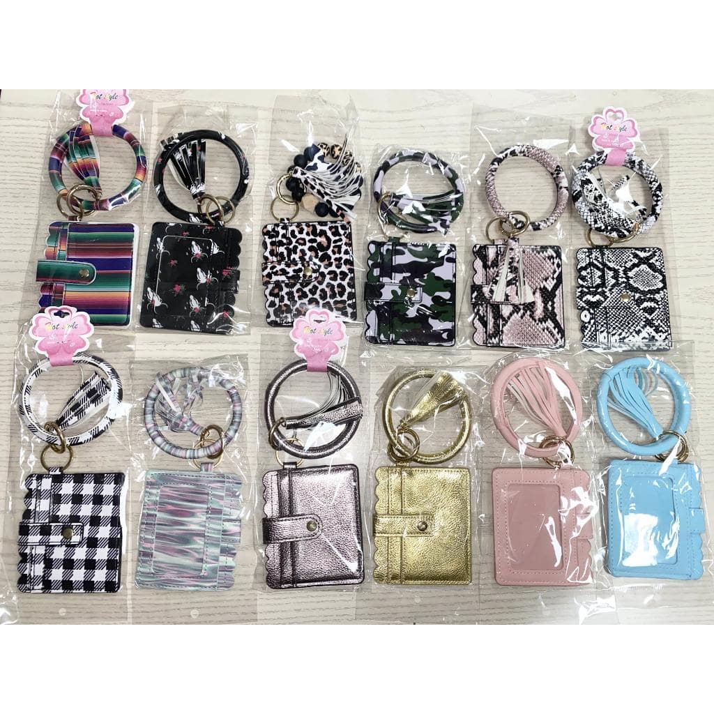 Card Holder Wallet with Hard Bangle & Tassel, RANDOM MIX