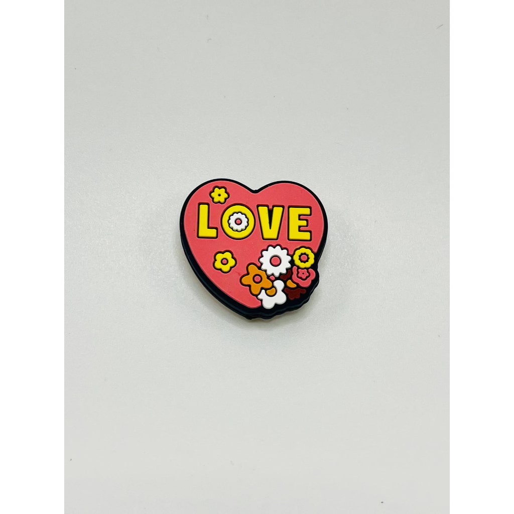 Love Heart Flower Silicone Focal Beads