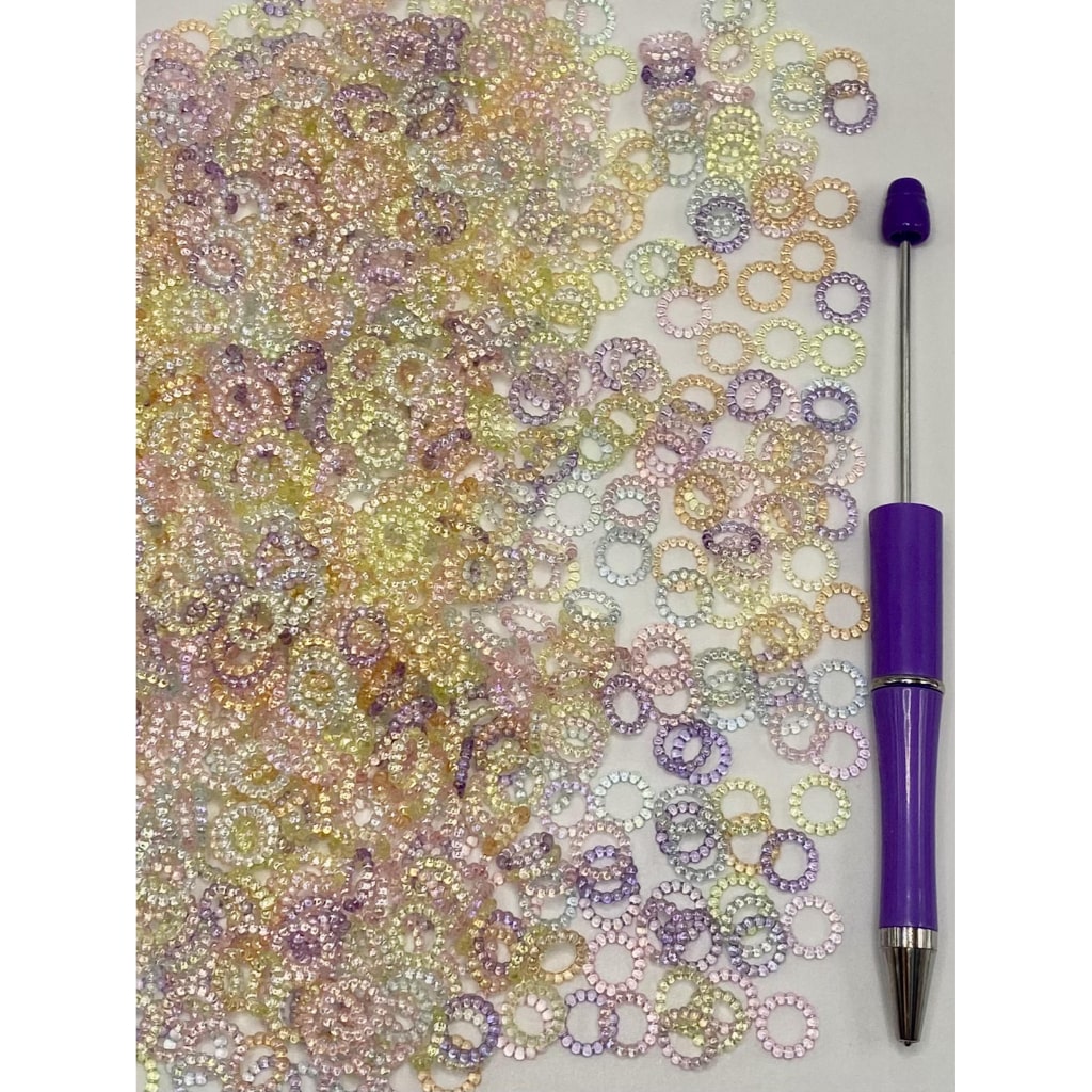 半透明のカラフルなアクリルパールスペーサー、10mm