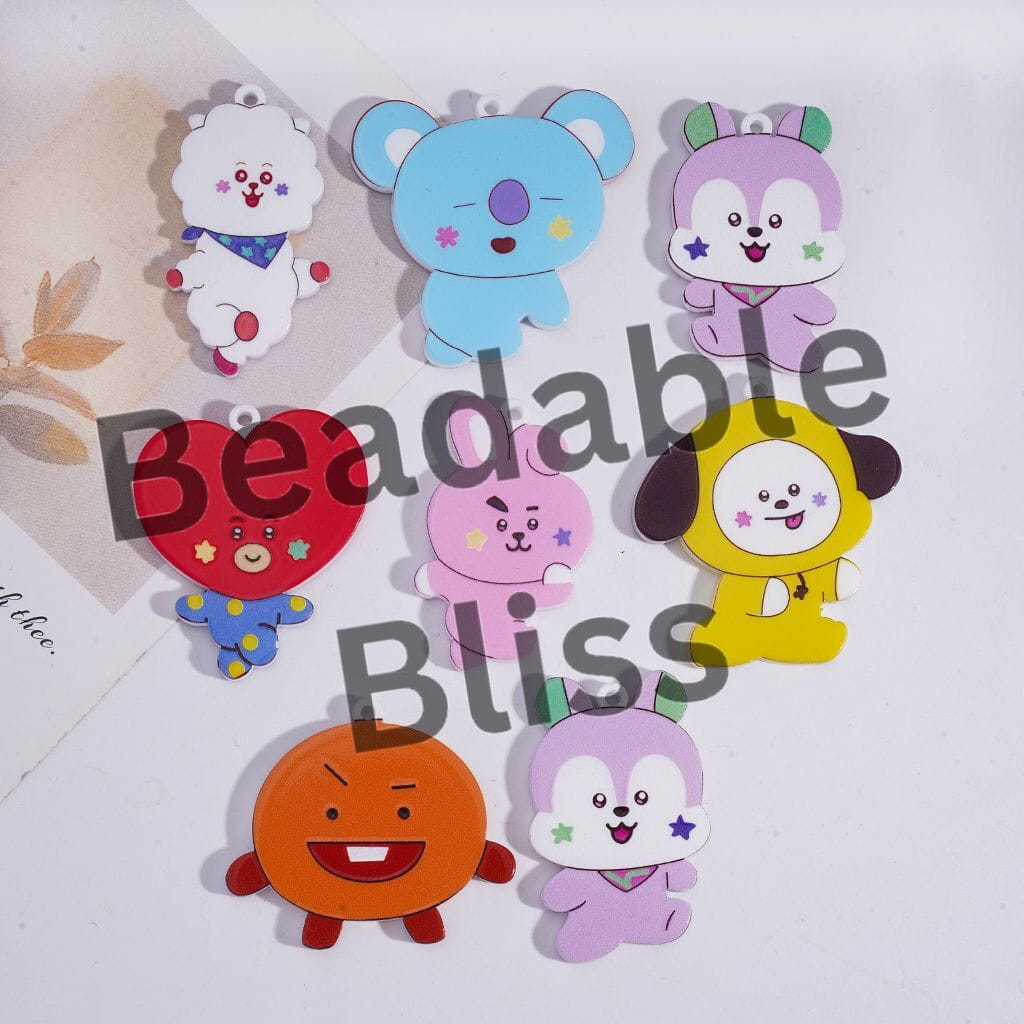 Korea Boy Group Image Character Acrylic Pendants, Random Mix