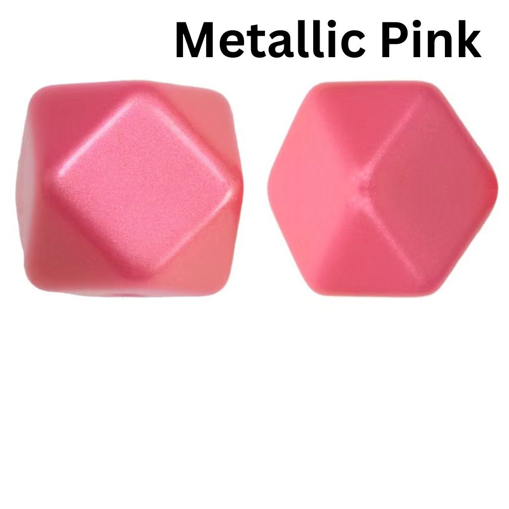 Hexagon Silicone Beads in Solid Colors, Size 14mm, Hexagon Shape