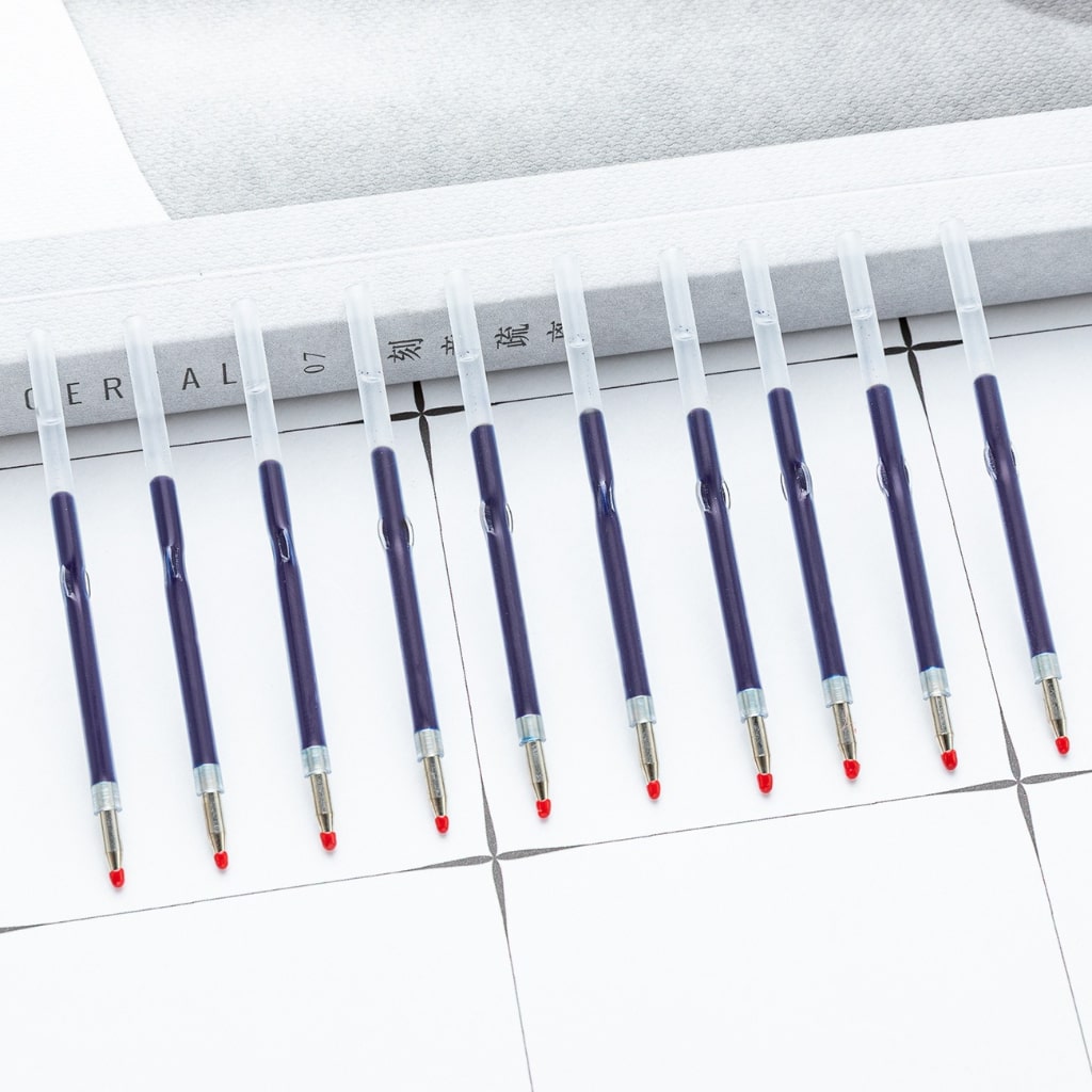 赤、青、黒 0.5MM インク詰め替えインク、ビーズ付きプラスチックペン、ゲルペン用、60MM、説明をお読みください。