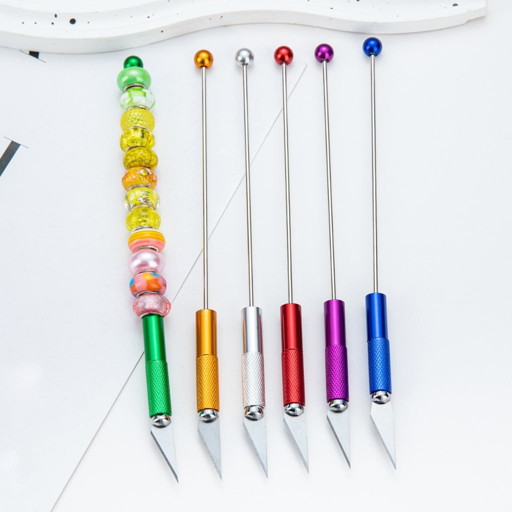 DIY Beadable Metal Multi-functional Engraving Cutting Tool in Solid Color, 179MM Long