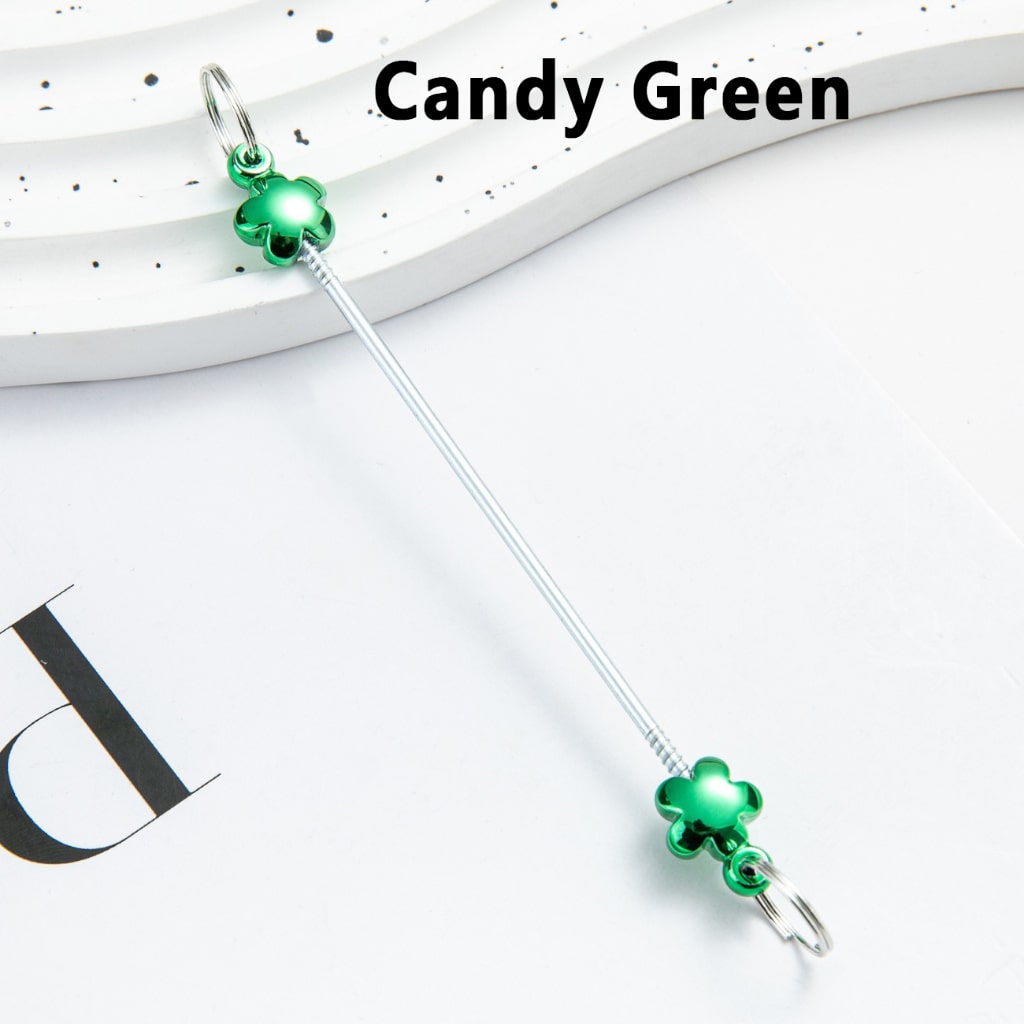 DIY Metal Beadable Keychain Bars with Flowers for Keychain Accessories in Metallic Colors, 89MM