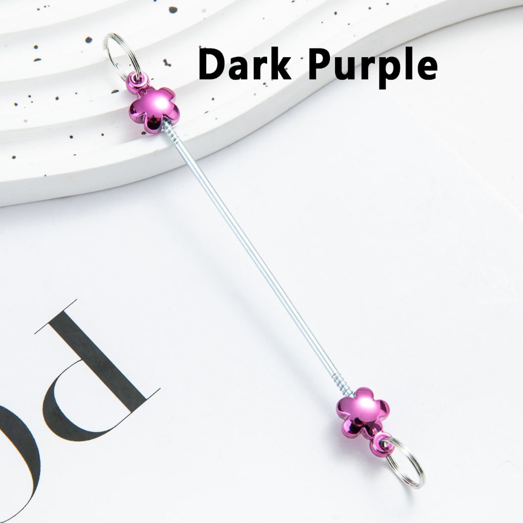 DIY Metal Beadable Keychain Bars with Flowers for Keychain Accessories in Metallic Colors, 89MM