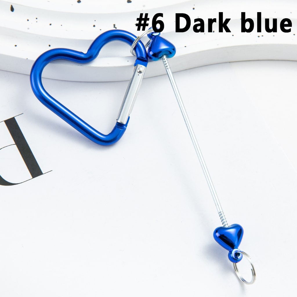 DIY Beadable Metal Heart Shape Keychain with Bar in Metallic Colors, Around 132MM