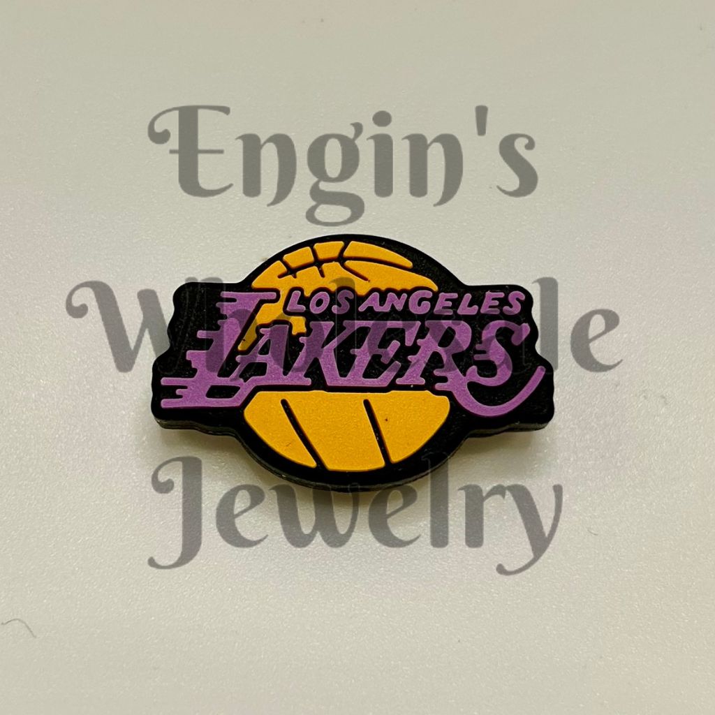 Basketball Purple Gold Team Silicone Focal Beads