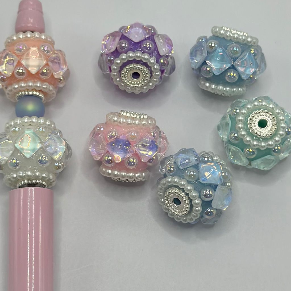 ファンシークレイビーズ、ABラインストーン、フラットバックパール、ハロースパークリング20mmランダムミックス