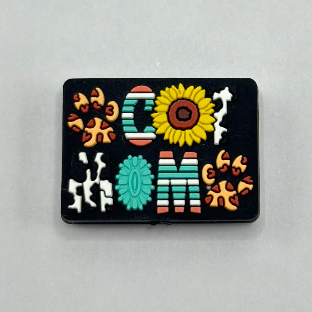 犬の足跡 ママ ひまわり 牛柄 シリコン フォーカルビーズ