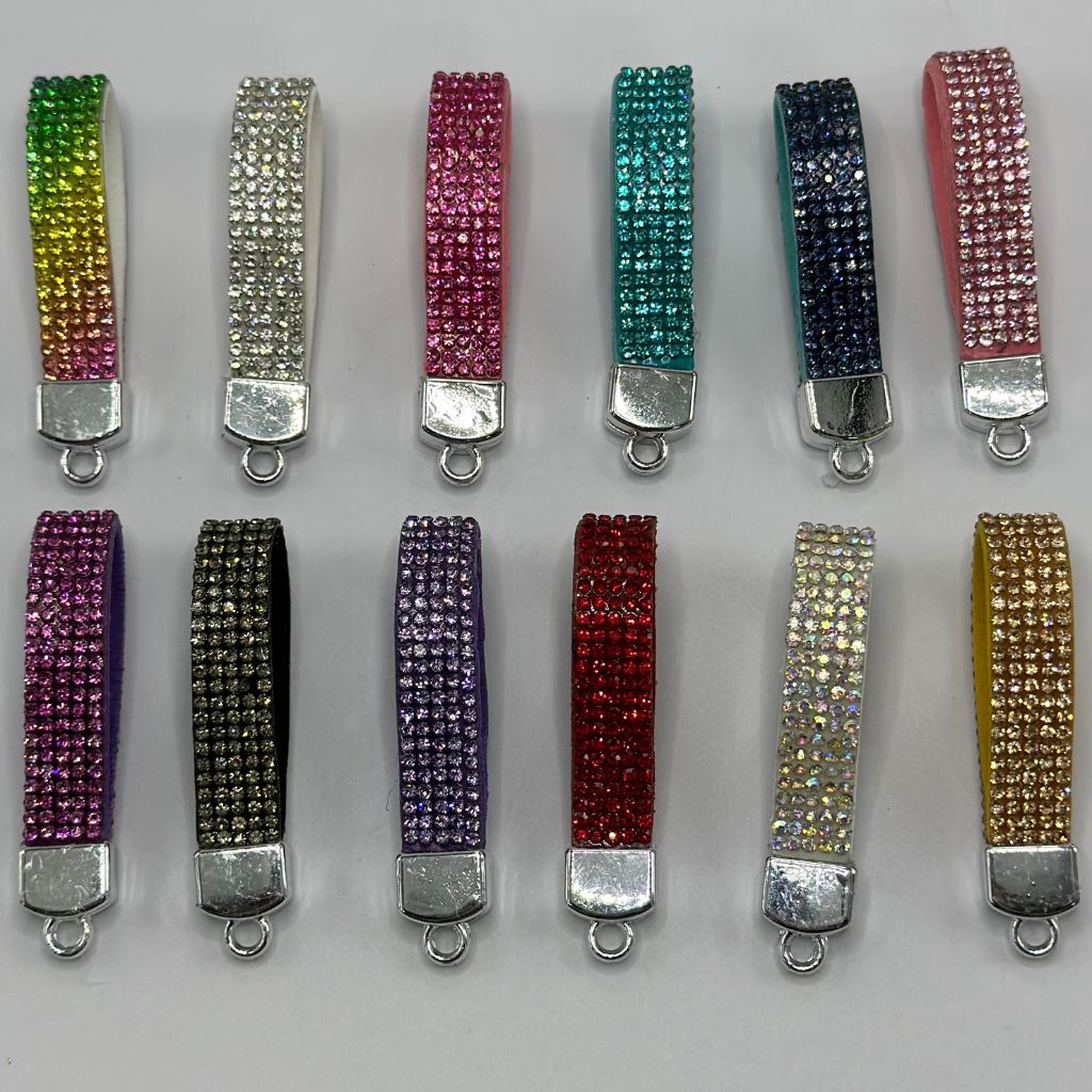 Fancy Rhinestone Tassels for Keychains, Sparkling Keyring Strap Holder