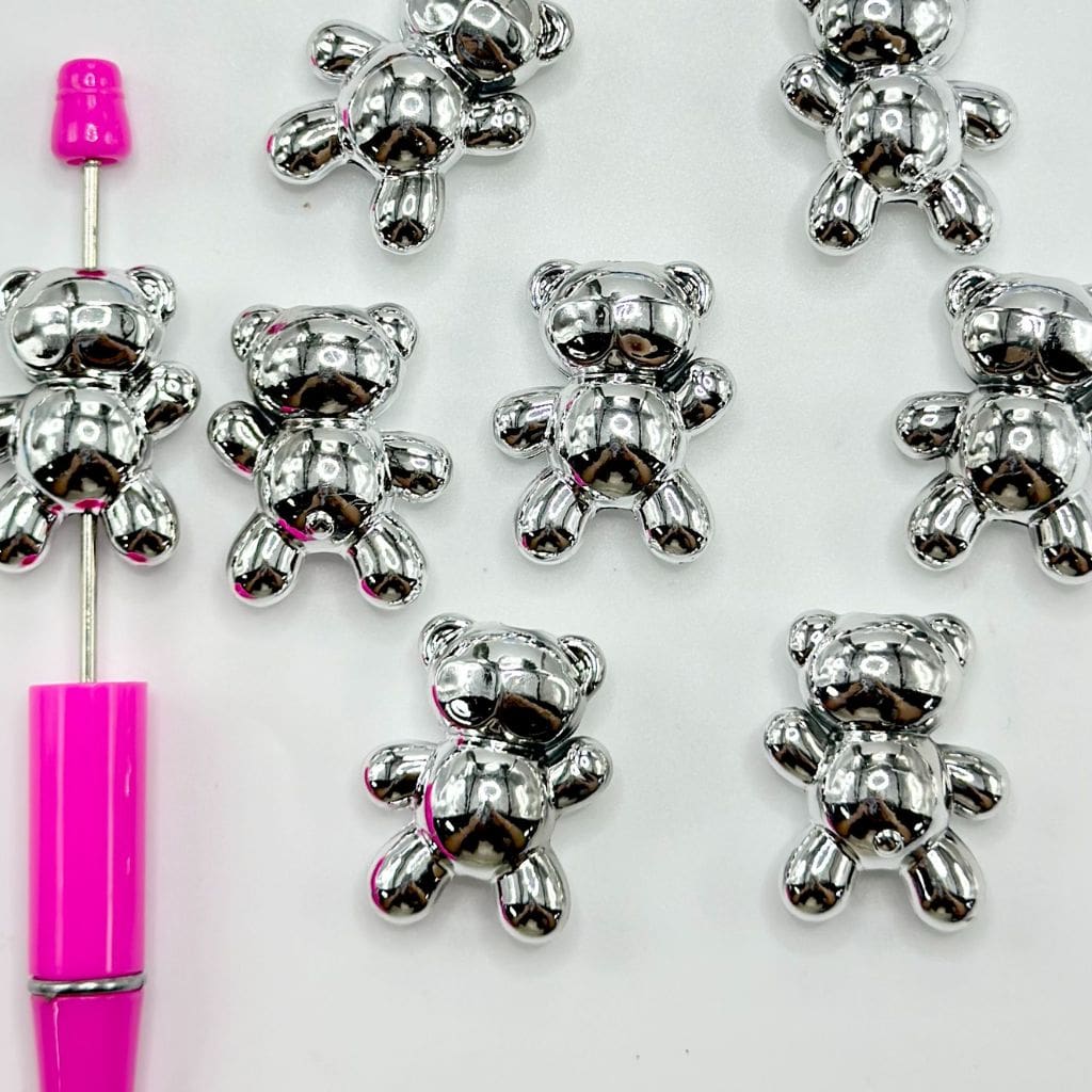 かわいいテッドベアの漫画キャラクターアクリルビーズ、25×31mm大