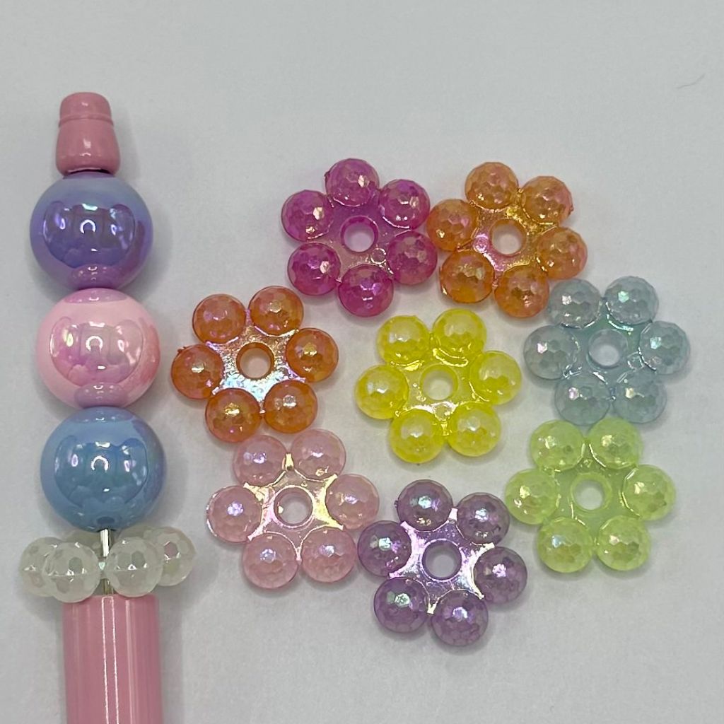 Acrylic Beads Spacers in Cute Faceted Semi Transparent & Solid Colors ,20mm