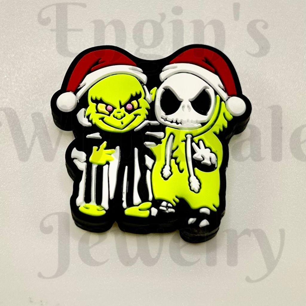 Jack Halloween Grinc Mate Silicone Focal Beads (Ship out in Around 4-6 Days after Ordering)