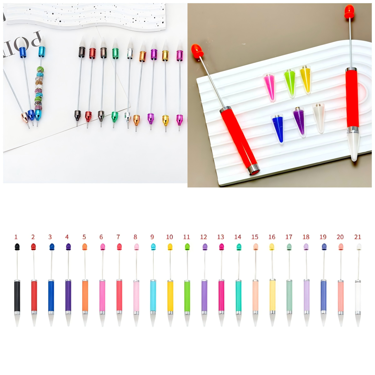 Solid Color Wax Bullet Head Accessories for Adding Rhinestones, 23*8MM
