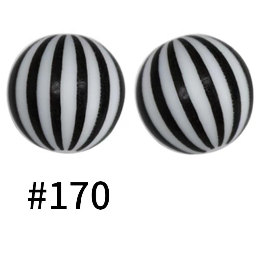 White Balloon Printed Silicone Beads Number 170