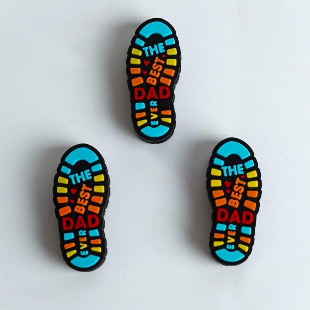 The Best Dad Ever Shoe Silicone Focal Beads