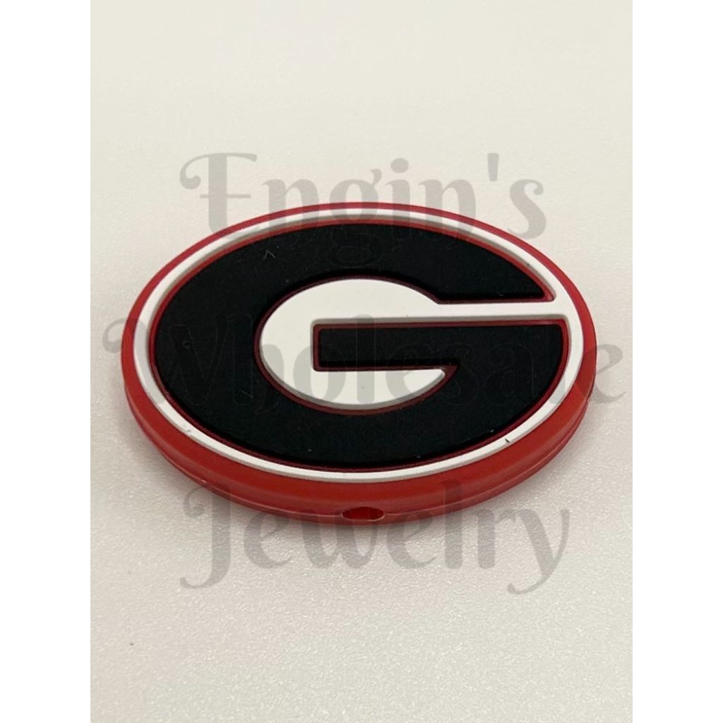 American Georgia University G Football Team Silicone Focal Beads