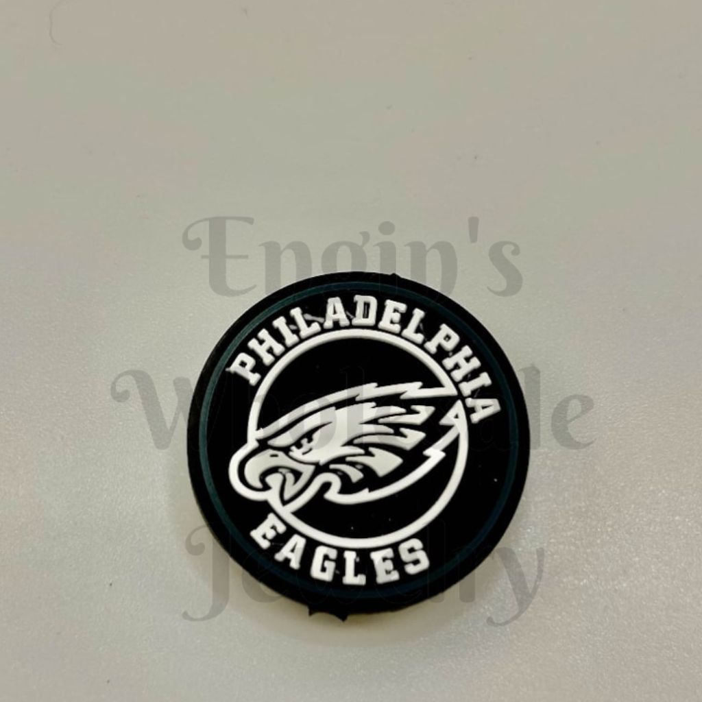 Black and white Philadelphia Eagles logo on a light gray background