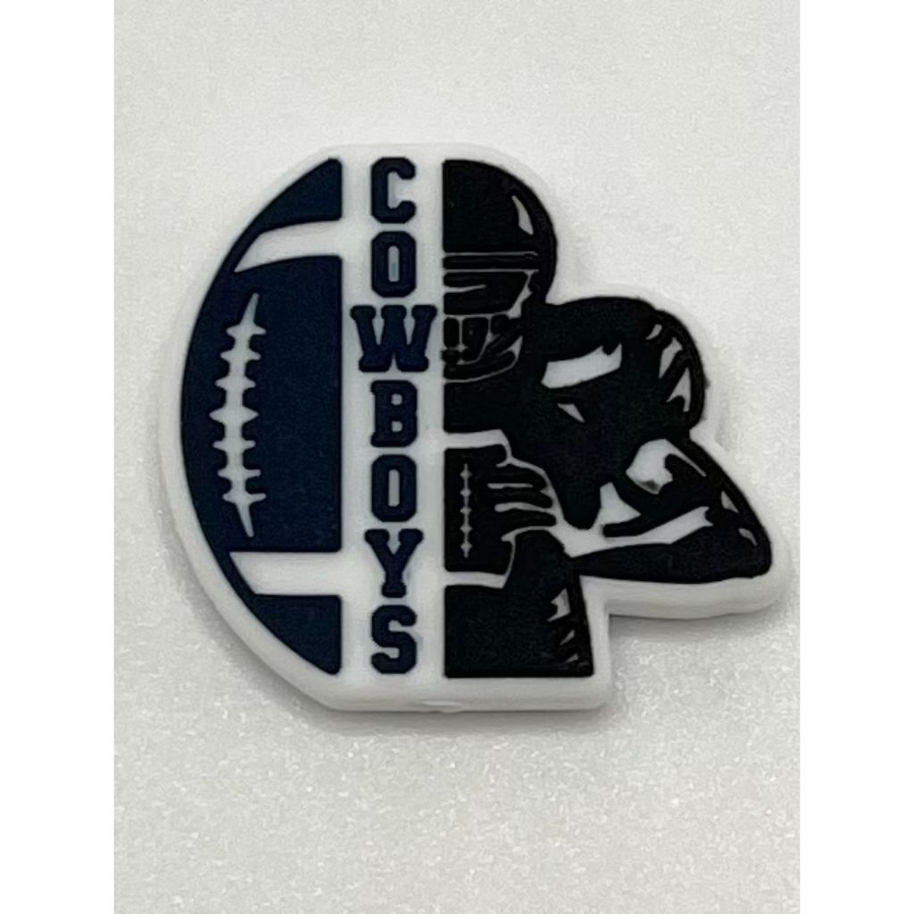 Drovers Football Silicone Focal Beads