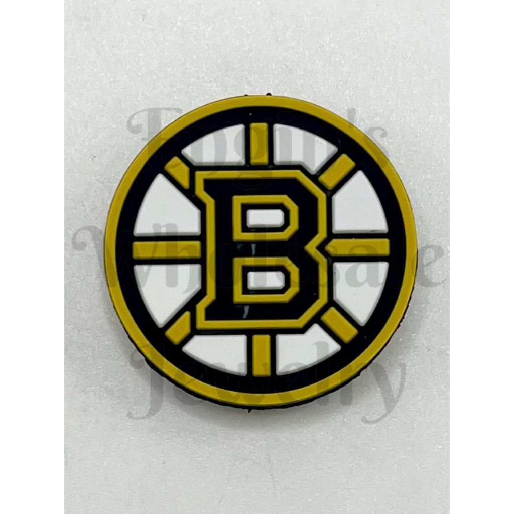 Circular logo with a yellow 'B' on a white background