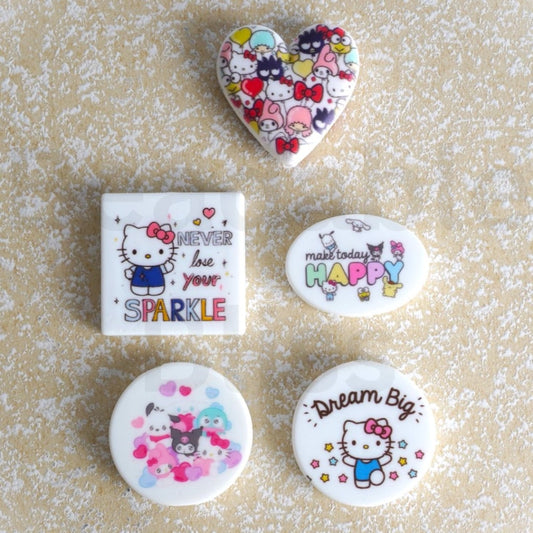 かわいいサンリファミリーHKクロムメロディケロップシナモロールポチャコシリコンフォーカルビーズ、ランダムミックス
