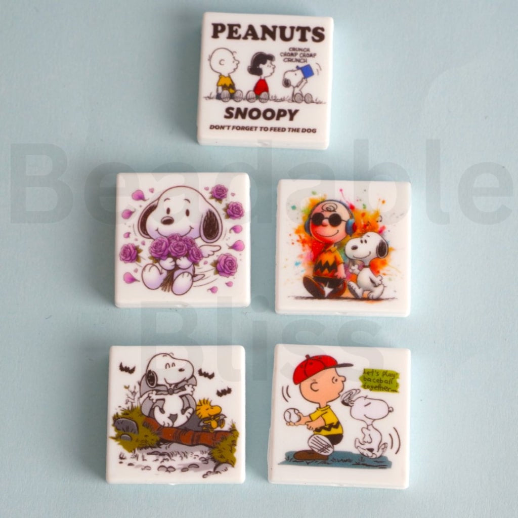 Beans Dog Charlie Brow Series Silicone Focal Beads, Random Mix
