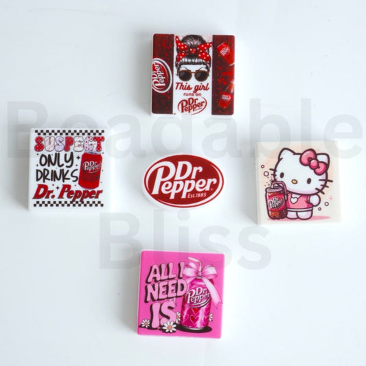Sweet Fizz Pop Drink HK Series Silicone Focal Beads, Random Mix