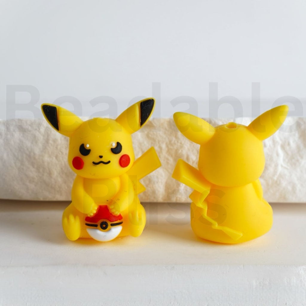 3Dかわいいステッチピカチュウロットベアアリーディズニーポケモおもちゃストアシリコンフォーカルビーズ