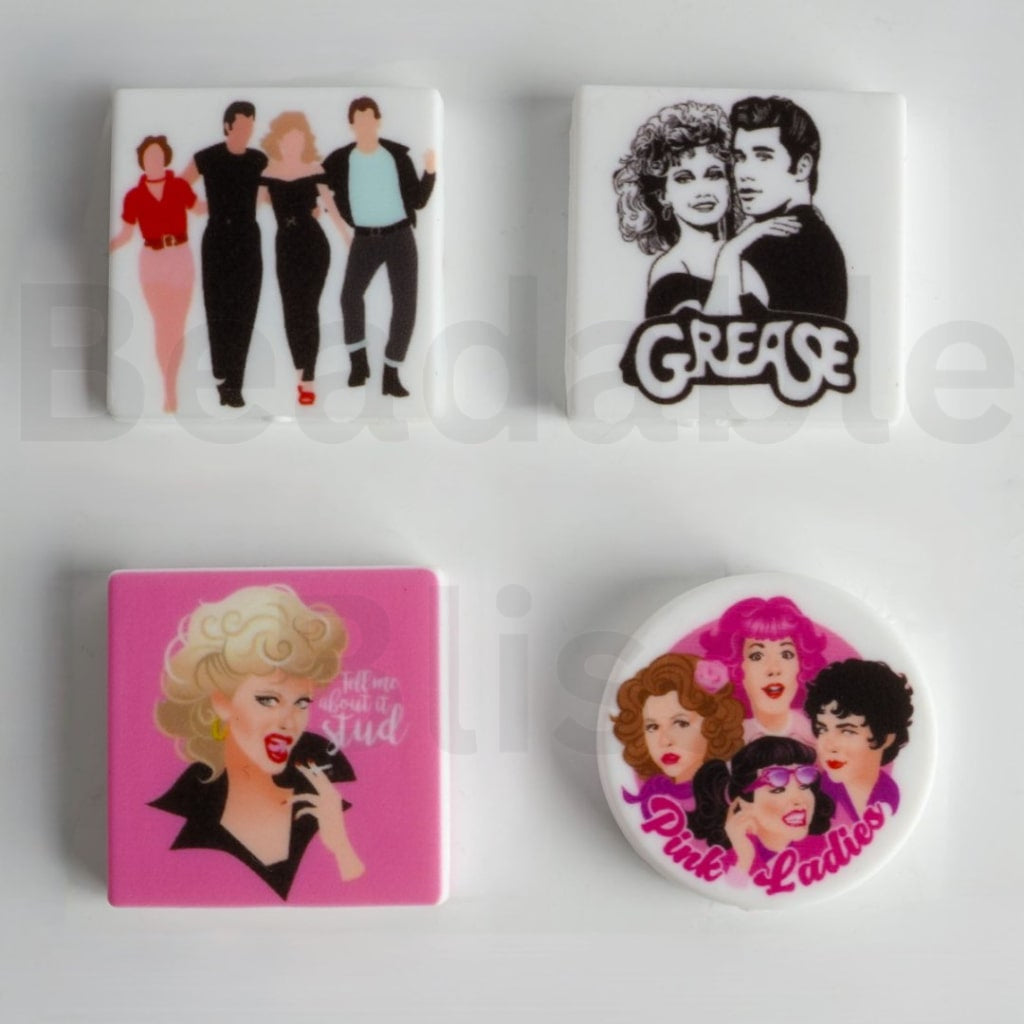 USA American Musical Romantic Comedy Film Movie Greas Silicone Focal Beads, Random Mix