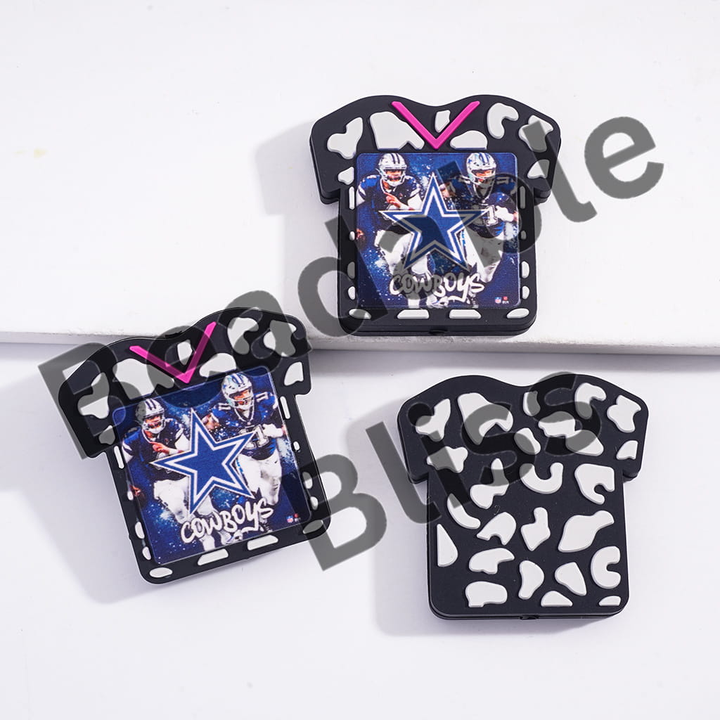 Three Dallas Cowboys-themed coasters on a white background with 'handsome supply' branding.