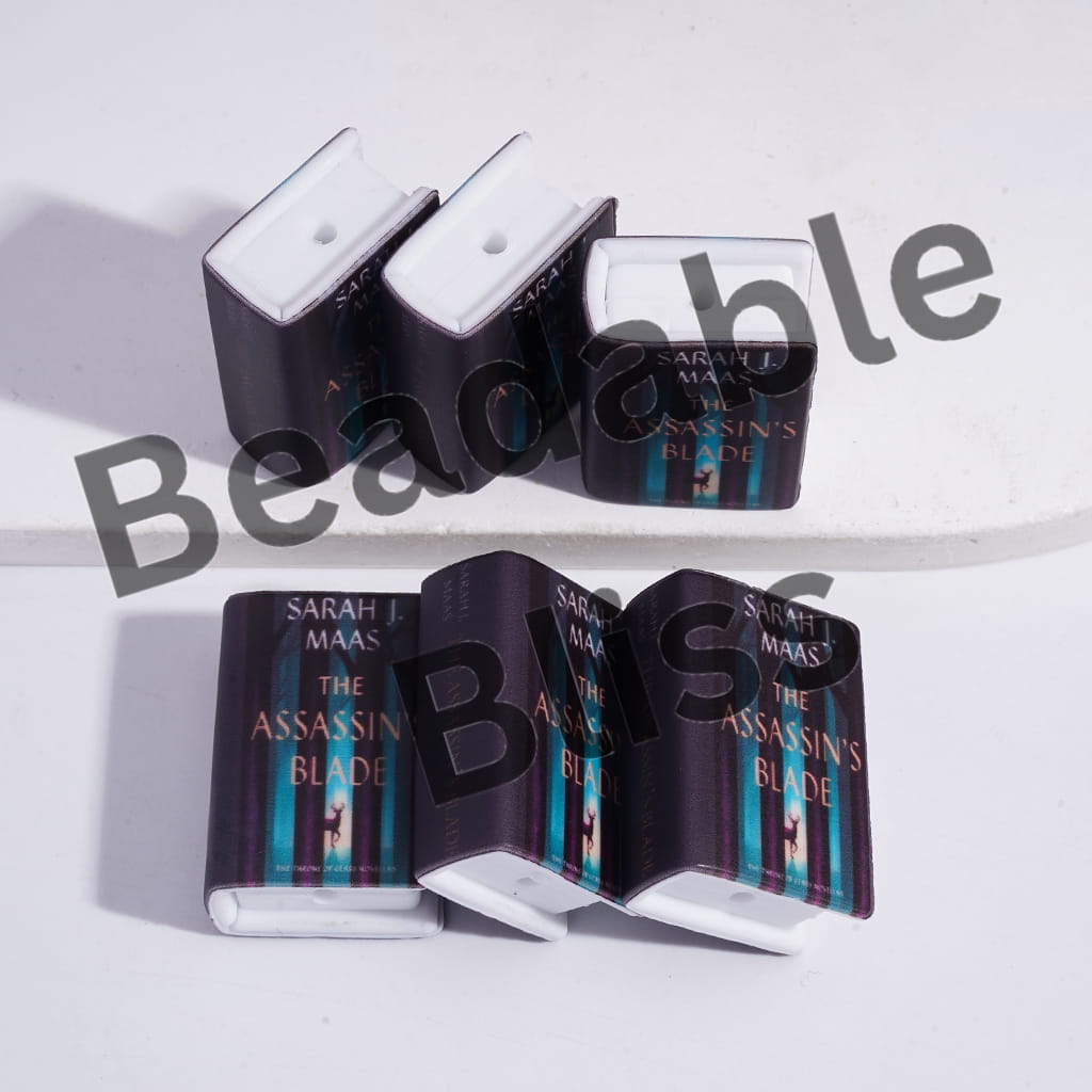 Silicone Focal Beads 3D Mini Book with Elk in Forest Pattern Teenage Fantasy Series