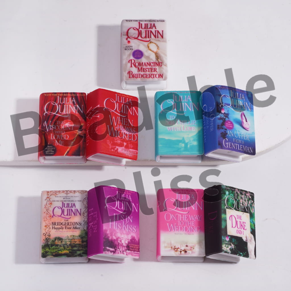 Silicone Focal Beads 3D Mini Book British Aristocratic Love Series, Random Mix