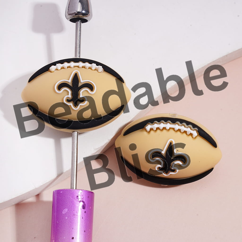 Silicone Focal Beads 3D Sports American Football Team NOLA