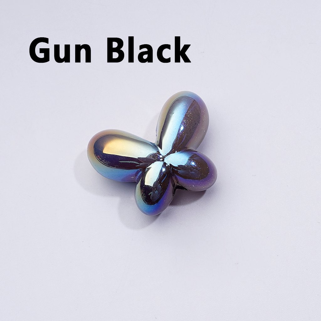 UV Coating Luminous Cute Glitter Butterfly Bowknot Acrylic Beads, Around 25*19MM