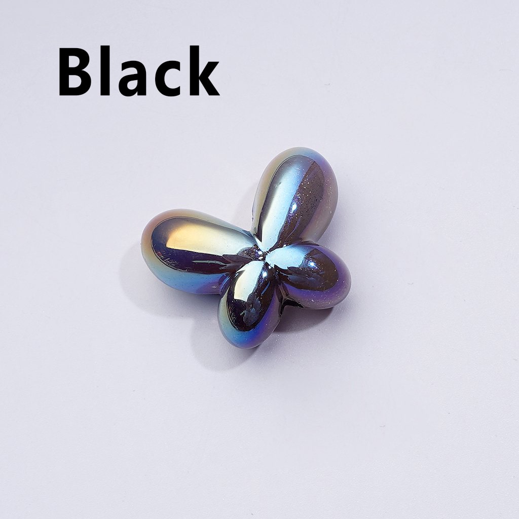 UV Coating Shiny Luminous Cute Butterfly Bowknot Acrylic Beads, Around 25*19MM