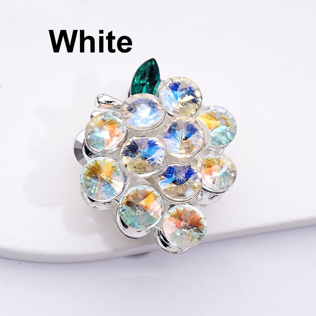 Bling Bling Fancy Silver Alloy Grapes Beads with Shiny Rhinestones, Around 35*30MM