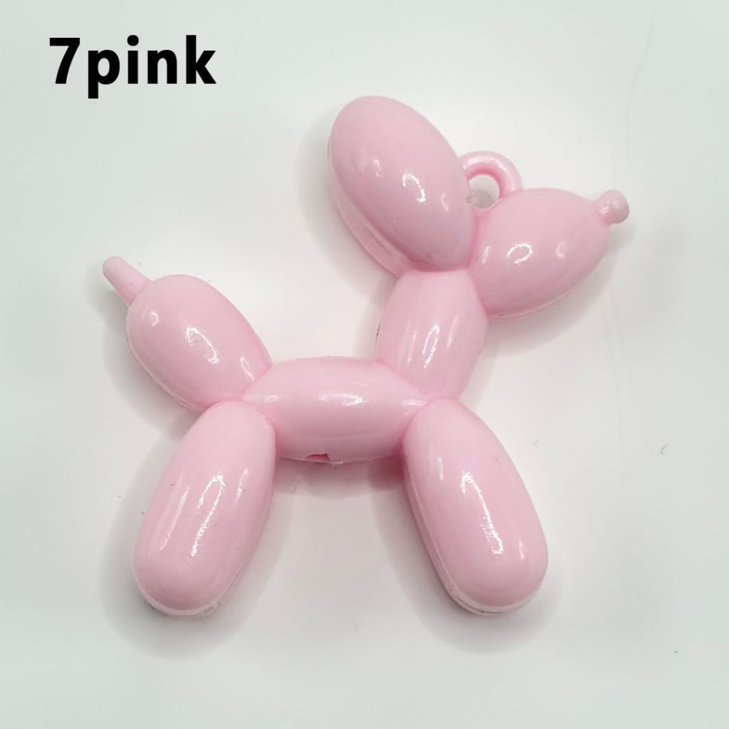 Vivid Cute Solid Color Balloon Puppy Dog Acrylic Beads Pendants, Around 47*47MM
