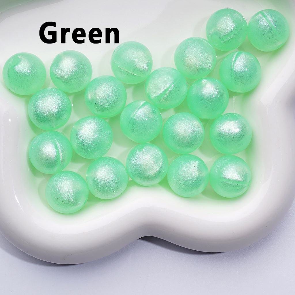 Glossy Shiny Glitter Multi-Color Round Acrylic Beads, 16MM