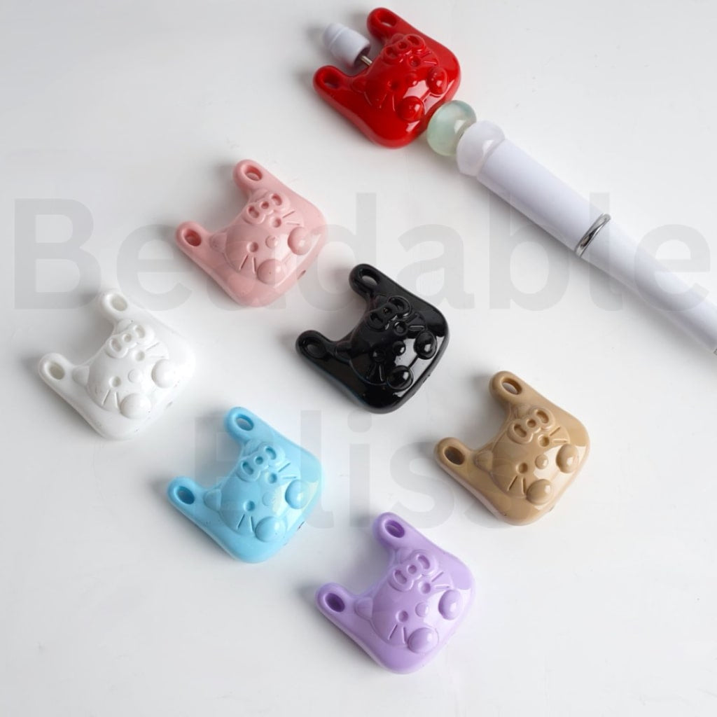 キュートで鮮やかなサンリHK子猫ハンドバッグアクリルビーズ、約28×29MM、ランダムミックス