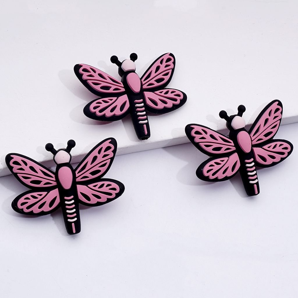 Multi-Color Cute Dragonflies Silicone Focal Beads