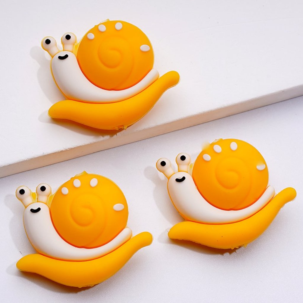 3D Cute Vivid Snail Silicone Focal Beads