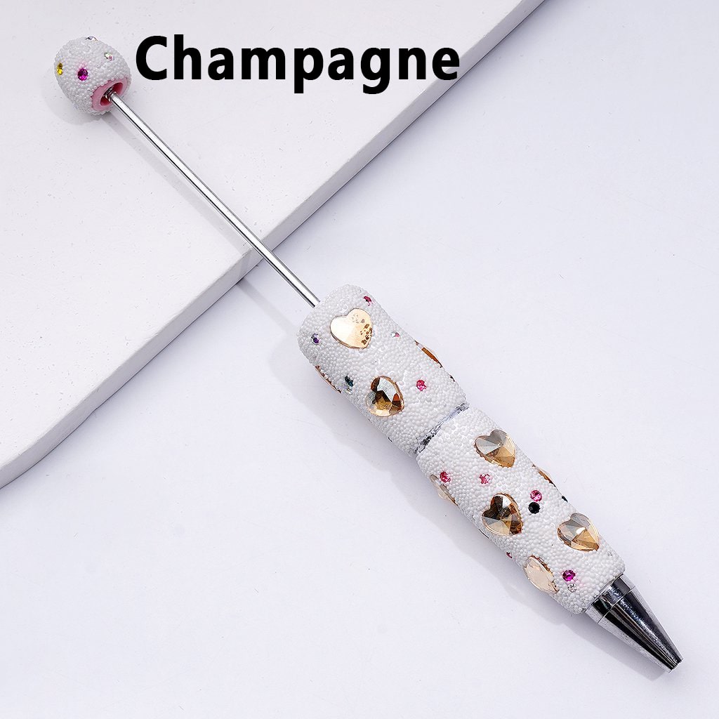 Beadable Solid Color Hearts Shiny Rhinestones Mini White Snow Balls Clay Pen