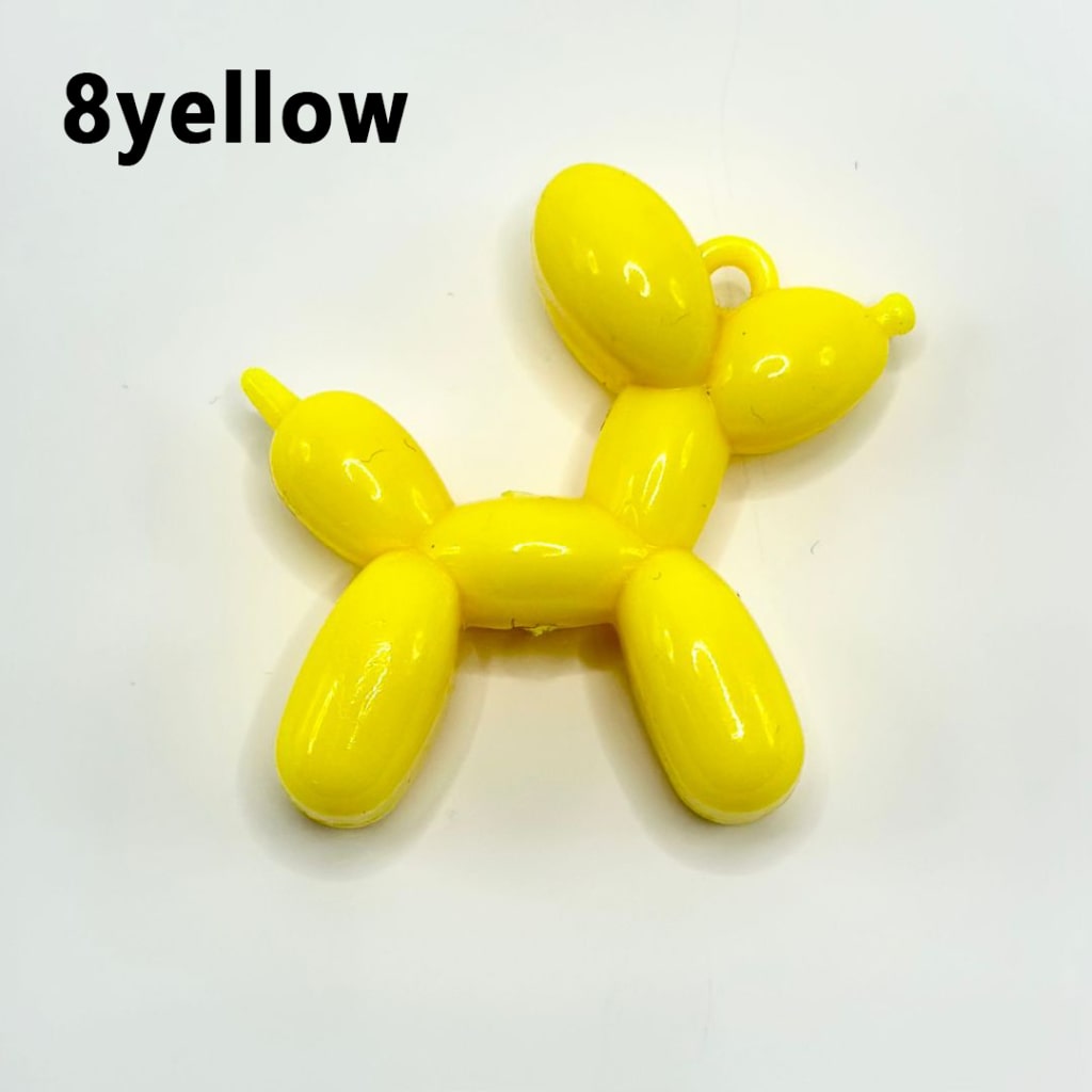 Vivid Cute Solid Color Balloon Puppy Dog Acrylic Beads Pendants, Around 47*47MM
