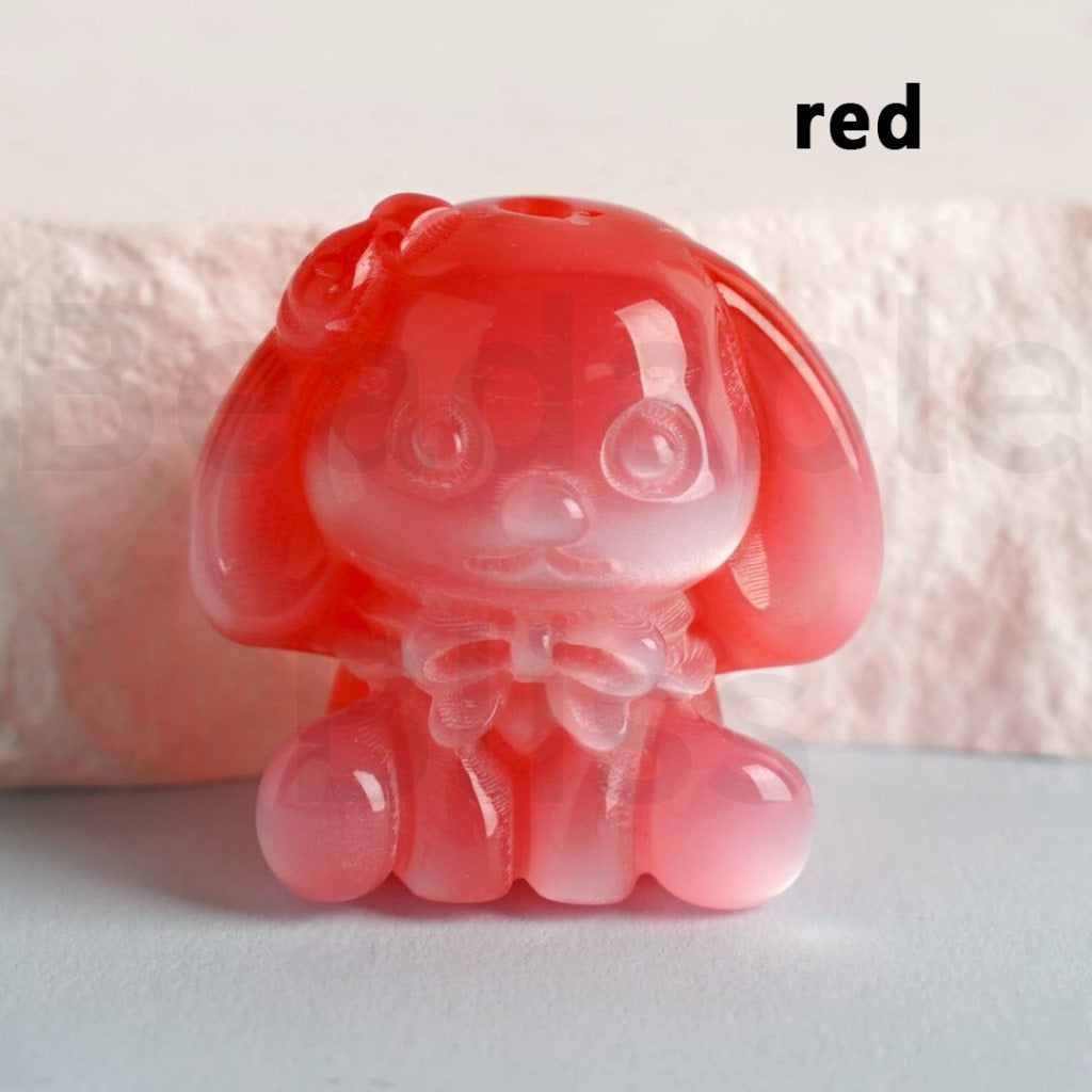 Glossy Colorful Sanri Melod Acrylic Beads, Around 23*24MM