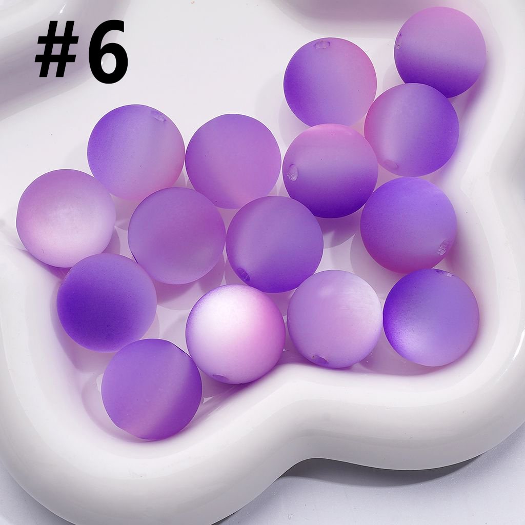 Large Cat Eye Style Double Color Frosted Matte Round Acrylic Beads, 20MM