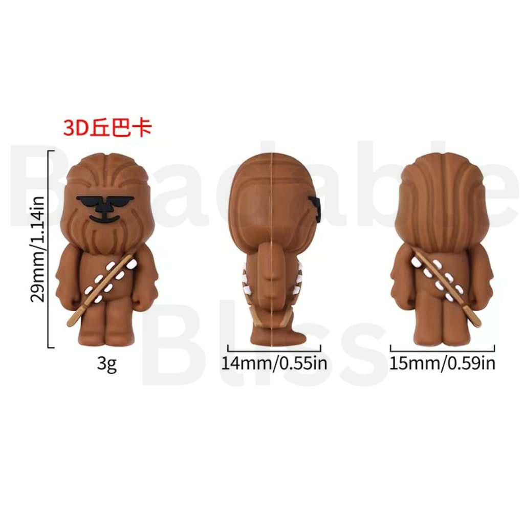 3D Chewbacc Cosmic Clash Silicone Focal Beads
