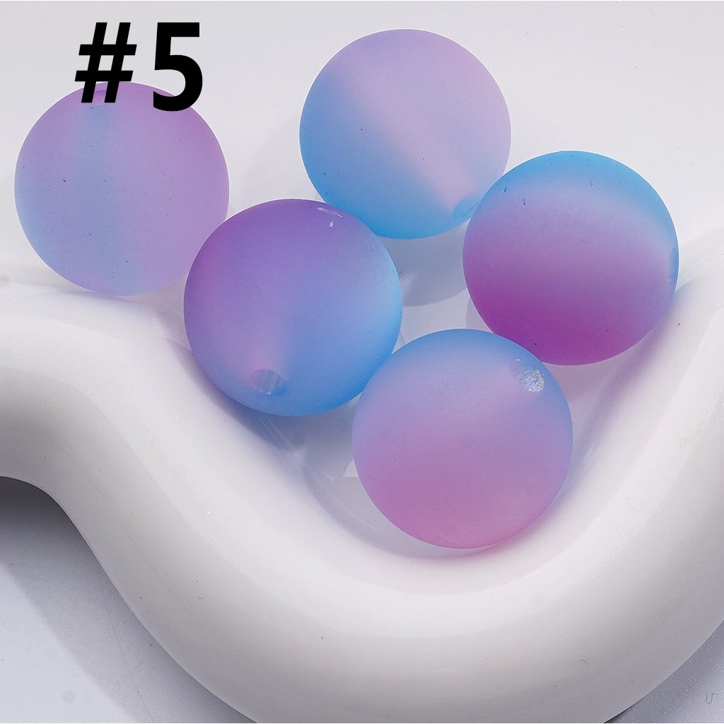 Large Cat Eye Style Double Color Frosted Matte Round Acrylic Beads, 20MM
