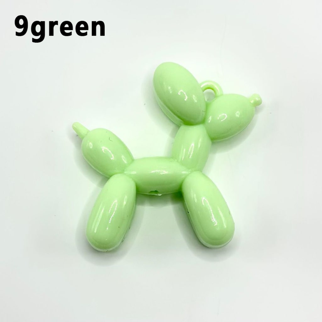 Vivid Cute Solid Color Balloon Puppy Dog Acrylic Beads Pendants, Around 47*47MM