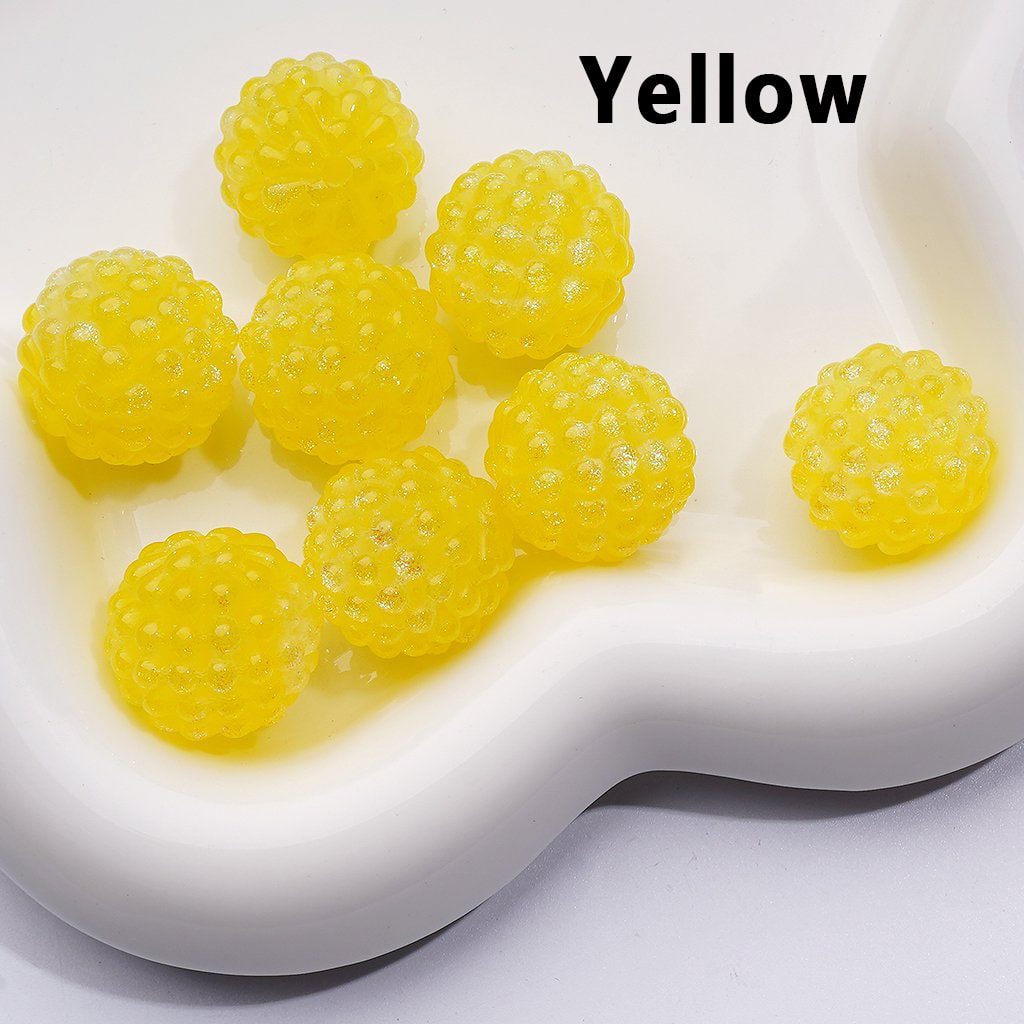 マルチカラーグリッターシャイニーワックスベリー樹脂アクリルビーズ、約18MM